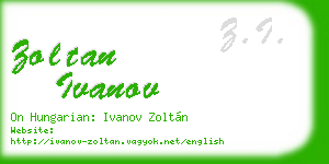 zoltan ivanov business card