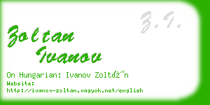zoltan ivanov business card